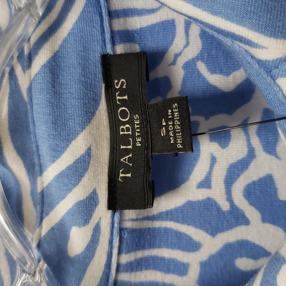 Talbots Blue and White Floral Long Sleeve Dress - Picture 3 of 7